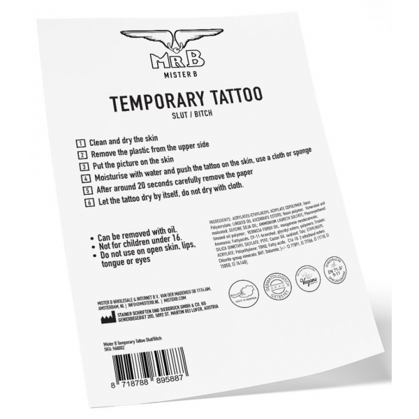 MrB Slet / Trut Ephemeral Tattoo 15 x 5cm