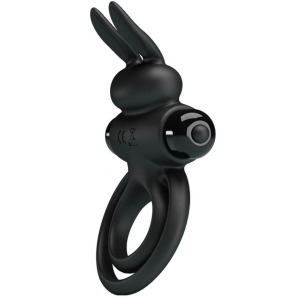 Pretty Love Vibrating Cockring Dick Rabbit Petty Love 25mm Black