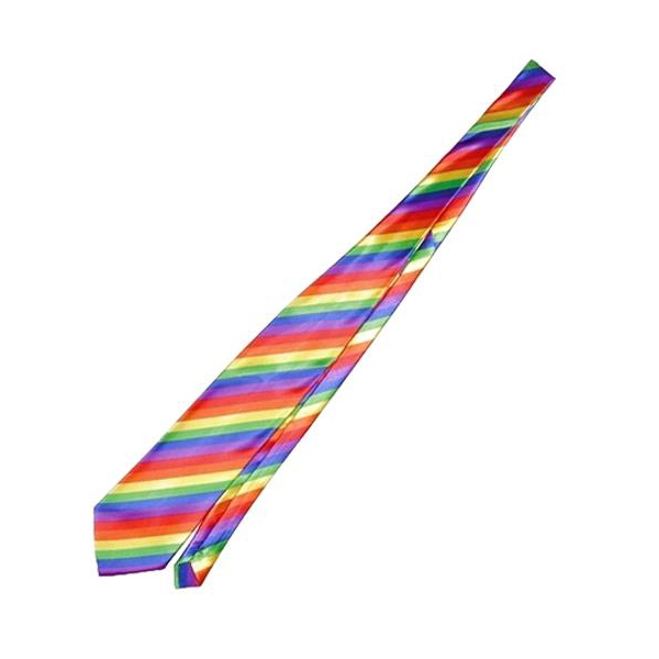 Gravata arco-íris com elástico 35cm