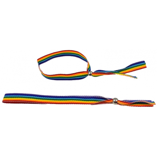 Pulsera de tela arco iris