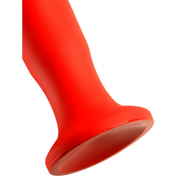 Dildo a verme lungo N°1 - 39 x 3 cm rosso