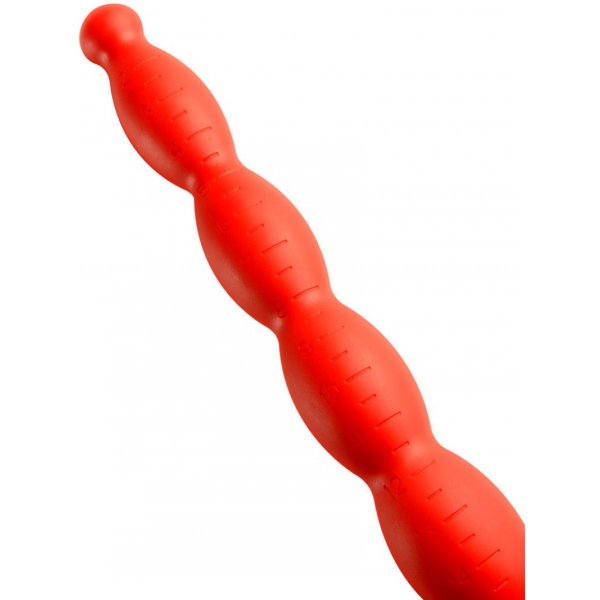 Dildo a verme allungato N°2 - 40 x 4 cm rosso