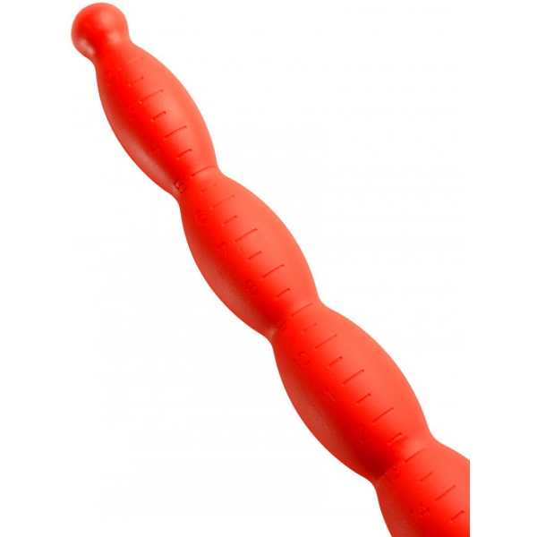 Gode long Stretch Worm N°4 - 50 x 5.2cm Rouge