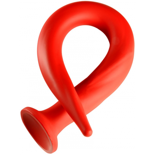 Dildo longo de vermes N°5 - 64 x 5,2cm Vermelho