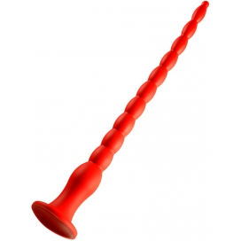Long Stretch Worm Dildo N°6 - 60 x 6cm Red