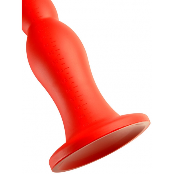 Dildo de verme de alongamento longo N°6 - 60 x 6cm Vermelho