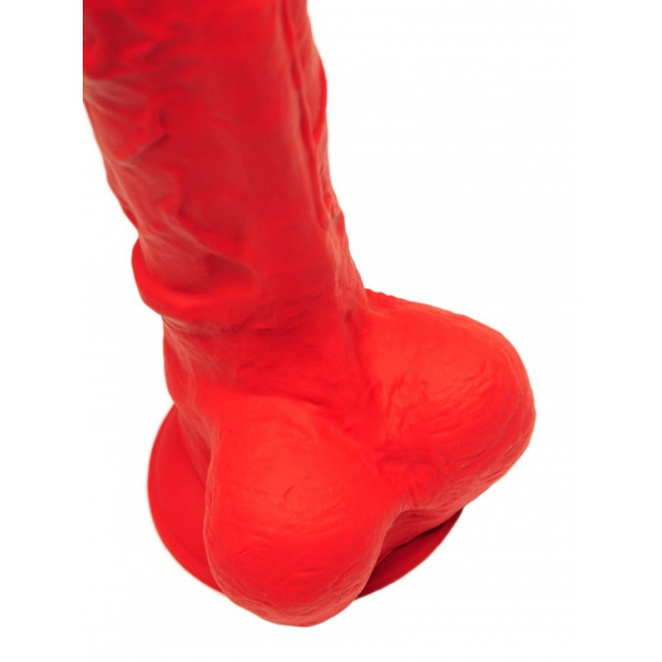 Dildo in silicone elastico N°1 - 14 x 3,7 cm rosso