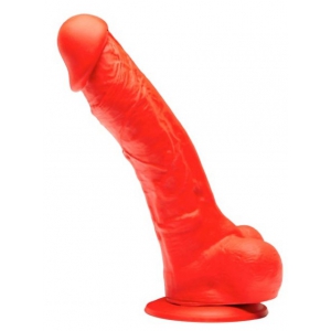 Stretch Real Dildo in silicone elastico N°3 - 19 x 4,8 cm rosso