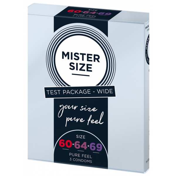 Condones MISTER SIZE Muestra 3 tamaños 60, 64 y 69mm