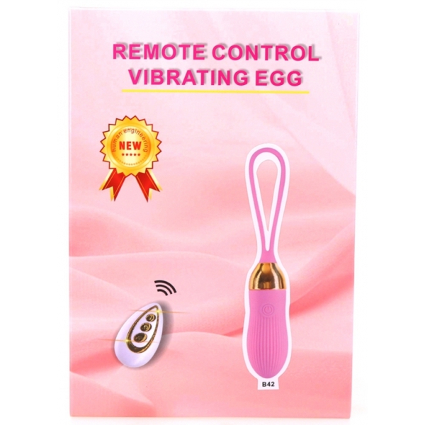 Huevo vibrador sexual de rayas 8,5 x 3cm Rosa