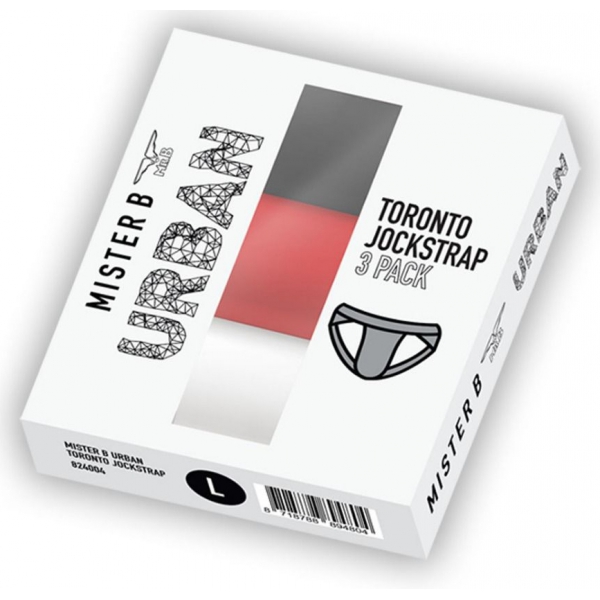 Set van 3 Mister B TORONTO Jockstraps Wit-Zwart-Rood