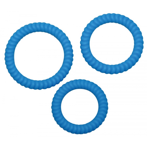 Set of 3 Blue Lust Cockrings