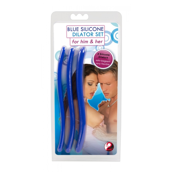 Set of 3 Blue Silicone Urethra Rods 16cm - Diameter 7-12mm