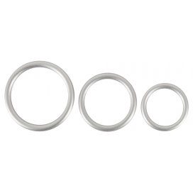 Set of 3 Silicone Thin Ring Cockrings Grey