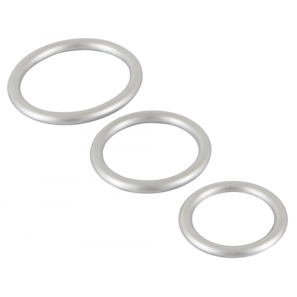 Set of 3 Silicone Thin Ring Cockrings Grey