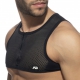 MESH-ZIP Crop Top Black