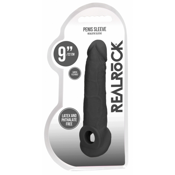 Realrock Penismanschette 17 x 4.5cm Schwarz