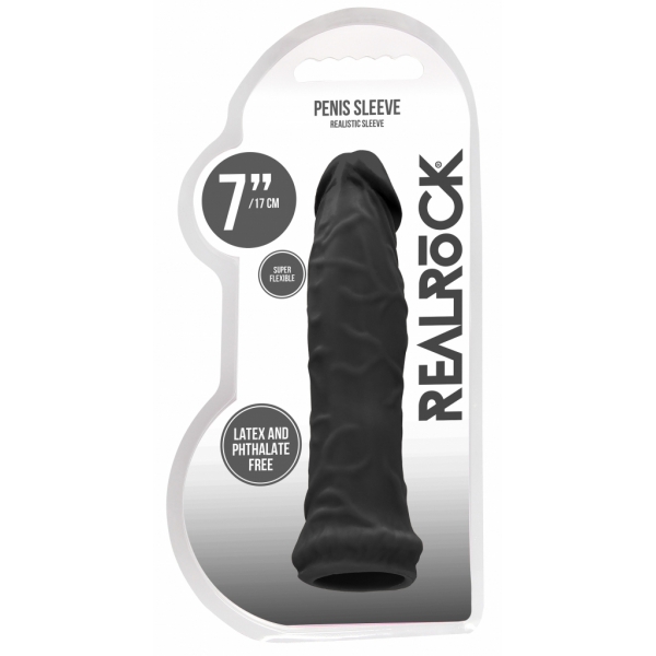 Manicotto per pene Realrock 16 x 4 cm nero