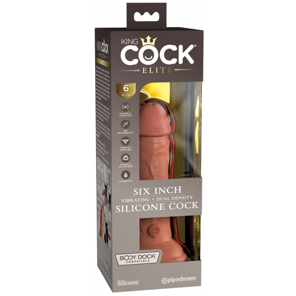 2Densidade Seis dildo vibratório - 15,5 x 4cm Latino