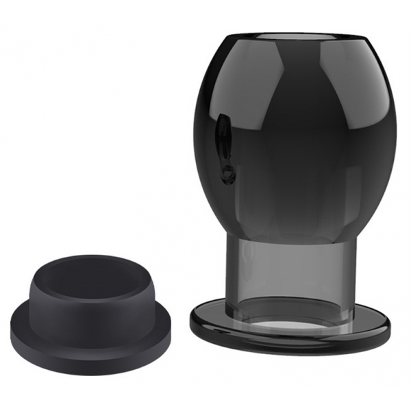 Hollow Butt Plug With Stopper BLACK