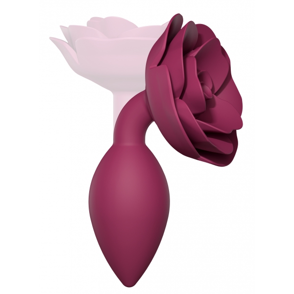 Jóia ficha anal Rosas Abertas M 8 x 3,3cm Rosa