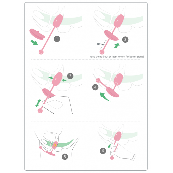 Huevo vaginal conectado Kegel Coach 6 x 3cm