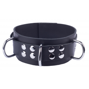 The Red Ultra Black Leather Collar