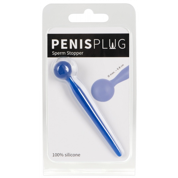 Plug Pene Stop Sperm 8cm - Diámetro 4-8mm Azul