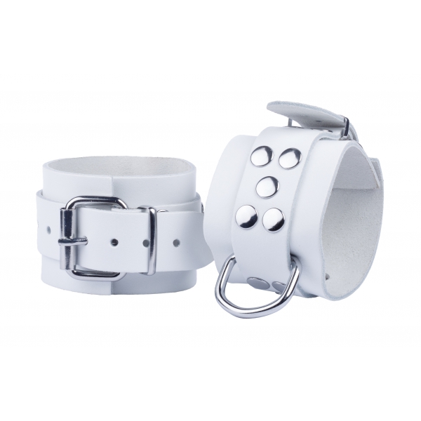 Ultra White Leather Handcuffs
