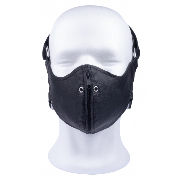 Demi masque en cuir avec zip