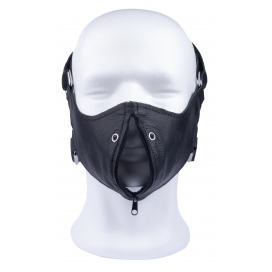 Demi masque en cuir avec zip