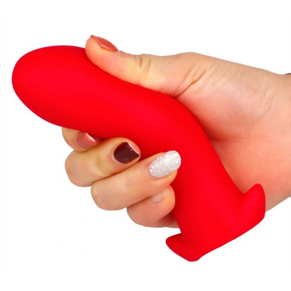 Saurus Egg XL Plug de Silicone 16,5 x 7,3cm Vermelho