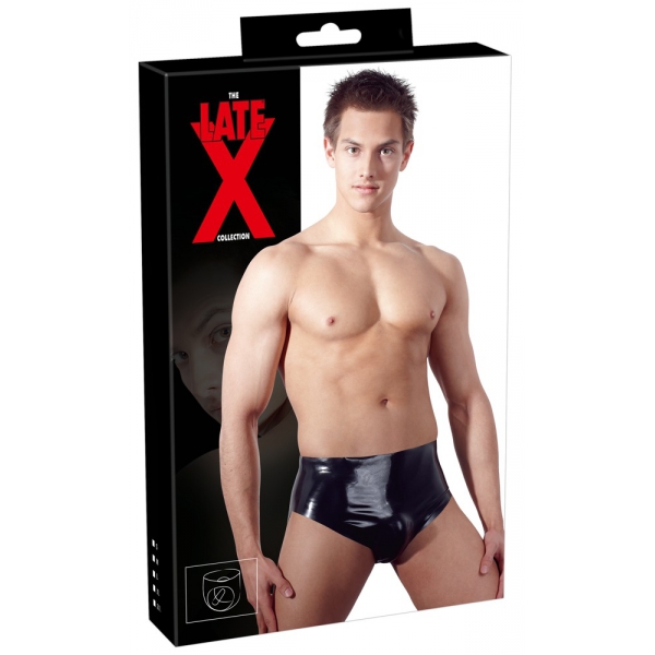 Latex briefs with gonglable plug 11 x 4cm