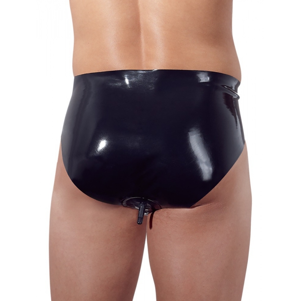 Latex briefs with gonglable plug 11 x 4cm