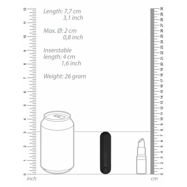 Mini Vibro Bullet Up 7.7 x 2cm Schwarz