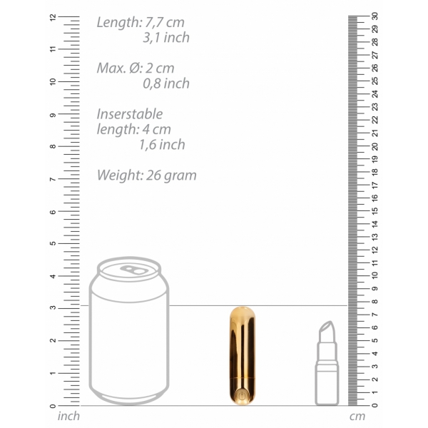 Mini Vibro Bullet Up 7,7 x 2cm Oro
