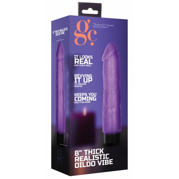 Dildo vibrante vibrante spesso 17 x 4,2 cm viola