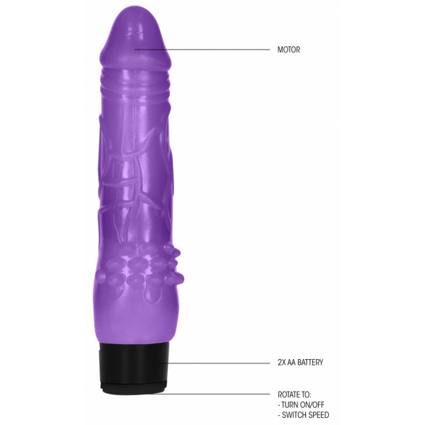 Consolador Vibrador Gordo 17 x 5cm Morado