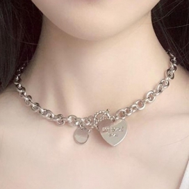Heart Tag Metal Necklace