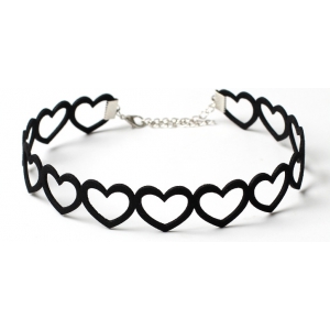 Joy Jewels Hollow Heart Choker-01 BLACK