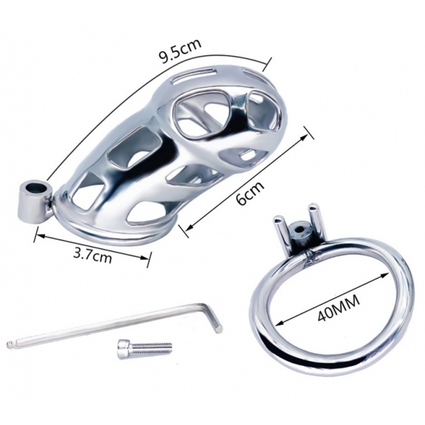 Gabbia di castità in acciaio Cobra 10 x 3,7 cm
