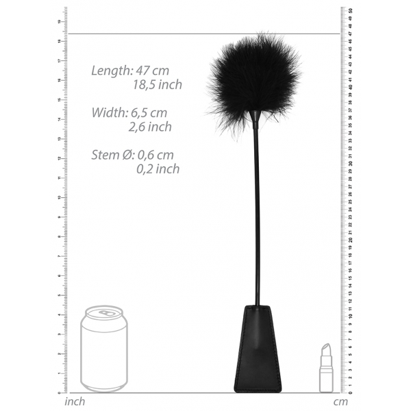 Ouch Whip and Duster 43cm Black