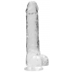 9" / 23 cm Realistic Dildo With Balls - Transparent