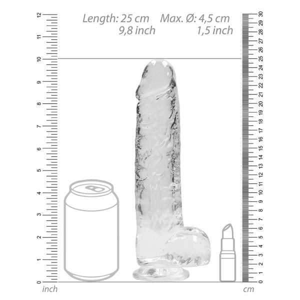 Dildo Crystal Clear 19 x 4,5cm Transparente