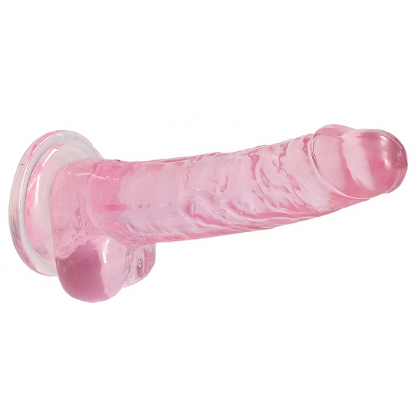 7" / 18 cm Realistic Dildo With Balls - Pink