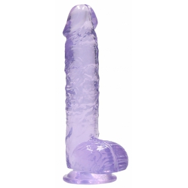 Real Rock Crystal Kristalheldere Dildo 12 x 3cm Paars