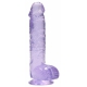 6" / 15 cm Realistic Dildo With Balls - Purple