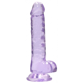 Real Rock Crystal Dildo trasparente 14 x 3,5 cm viola