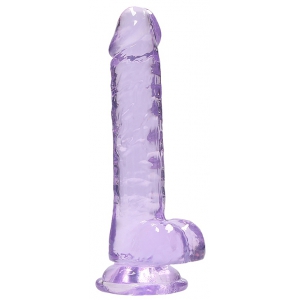 Real Rock Crystal Dildo trasparente 14 x 3,5 cm viola