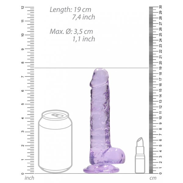 Crystal Clear Dildo 14 x 3.5cm Purple